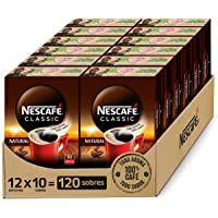 Los mejores  - NESCAFÉ CLASSIC NATURAL todo aroma y sabor- café soluble- 100 % café- Pack de 12 estuches con 10 sobres- TOTAL 120…